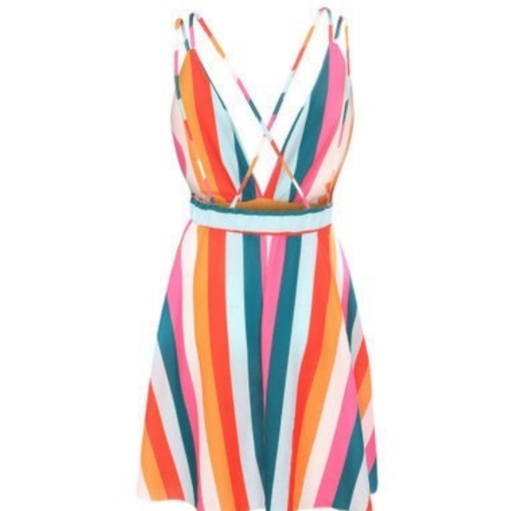 Rainbow Stripe Dress Med Lg - Picture 5 of 6